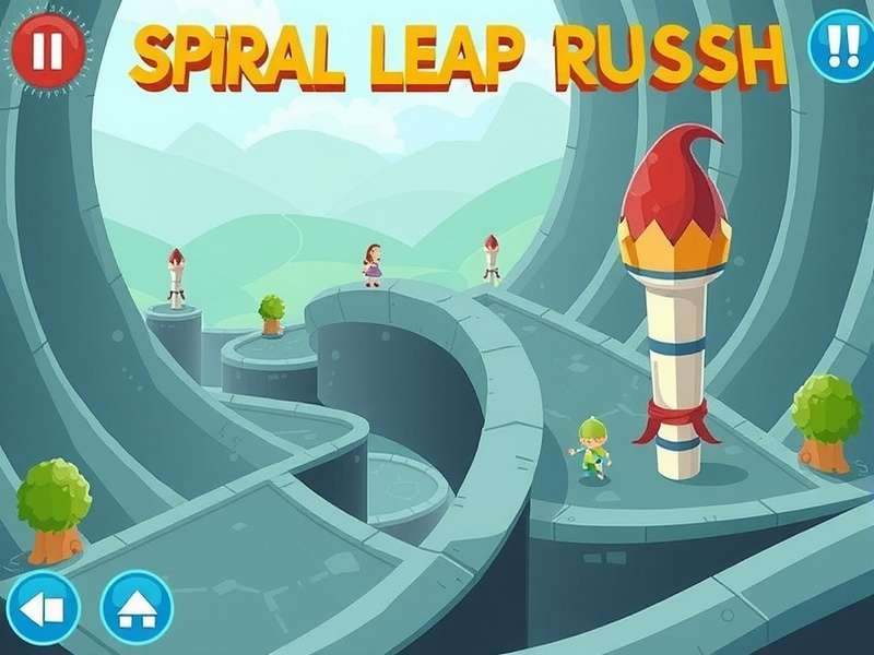 Spiral Leap Rush gameplay screenshot showing spiral levels and character